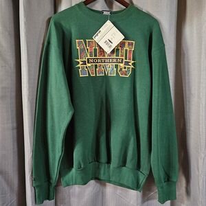 Vintage 90s Jansport NMU Northern Michigan University Sweatshirt Green XL USA